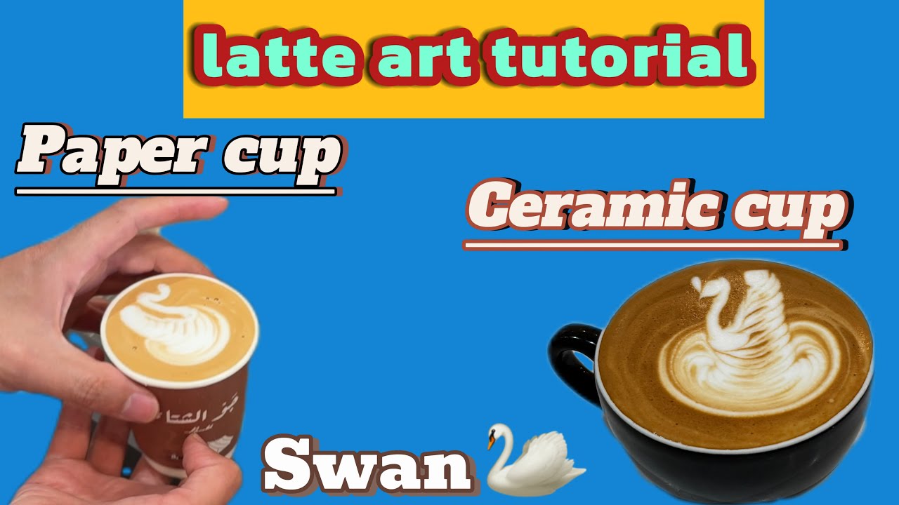 How to make latte art swan in paper cup Ceramic cup - YouTube