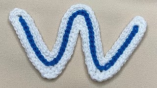 Tutorial 224 - Crochet || Membuat Rajut Huruf W #crochet #tutorial #rajut
