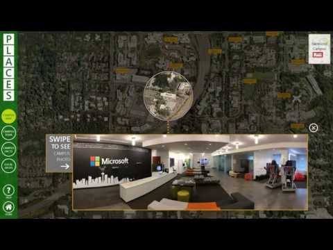 Microsoft Lobby of the Future - Campus Map - IntuiFace interactive experience