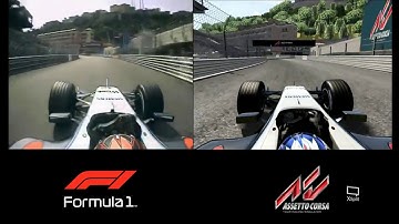 F1 Monaco 2005 - Onboard McLaren MP4-20 Raikkonen Real vs. Assetto Corsa