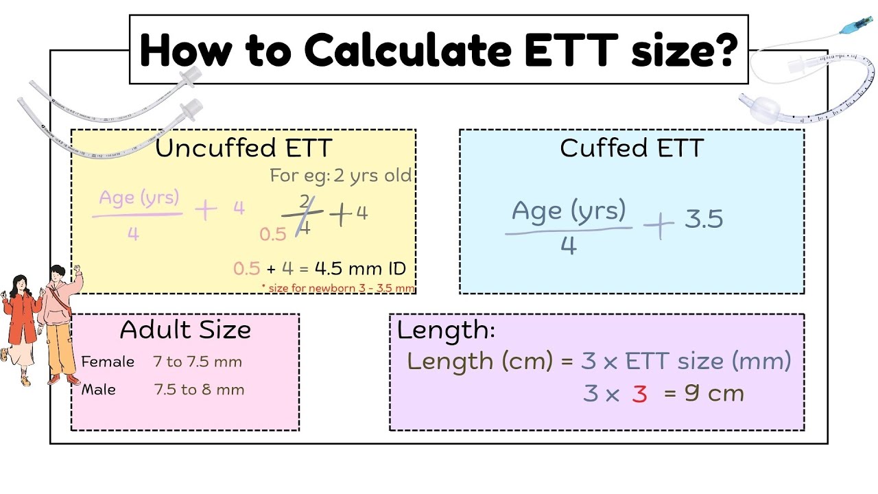 Endotracheal Tube Size Calculation | ETT Size & Length Formula for All ...