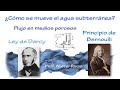 Cómo se mueve el agua subterránea? Principio de Bernoulli y Ley de Darcy. Aplicaciones (Ejercicio)