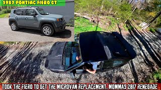 PT11 $500 Fiero GT. Took Fiero to get Microvans replacement, Momma's 2017 Jeep Renegade