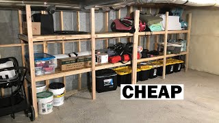 DIY Basement Storage Shelves  EASY