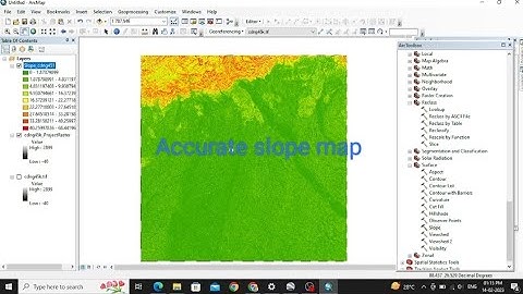 slope map in arcgis 10.8 with reproject raster