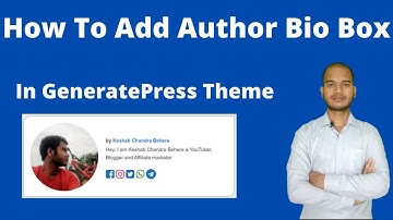 How to add author bio box in Generatepress theme without plugin | WordPress Author Bio Box