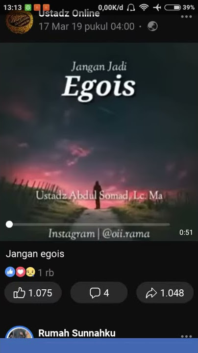Jangan jadi orang egois (ust.abdul Shomad Lc.Ma)