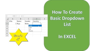 Dropdown List in EXCEL || Explained in Telugu || Excel Tutorial