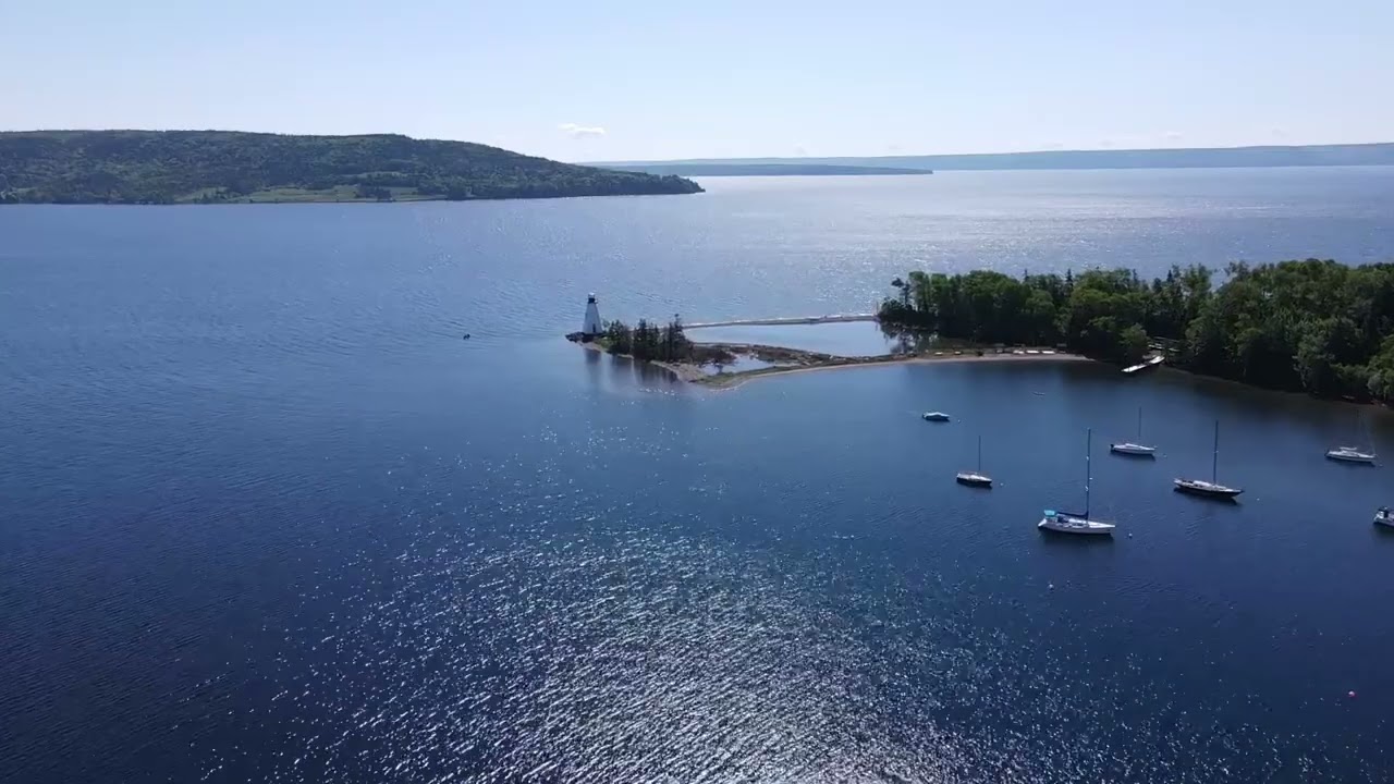 TRAVEL TO BADDECK, CAPE BRETON, NOVA SCOTIA. DRONE FOOTAGE! BOATER FRIENDLY!