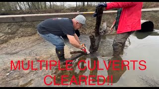 lots of culverts unclogged and updates on culverts 3/8/23
