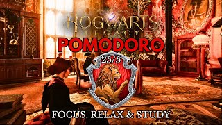 Gryffindor Common Room 🦁 POMODORO 25/5 ASMR 📚 | Hogwarts Legacy Ambience ✍️ Focus, Relax & Study