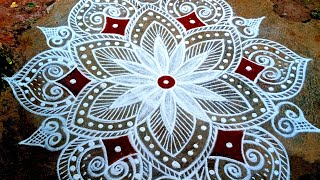 Varalakshmi pooja Aavani madham freehand rangoli/pandaga muggulu/Flower padi  kolam/Tamilar Rangoli