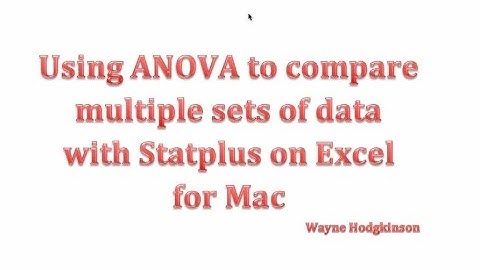 ANOVA on StatPlus for Excel Mac