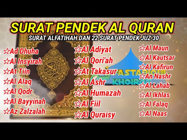 Al fatihah dan 22 surat-surat pendek Al Quran || full tulisan arab class=