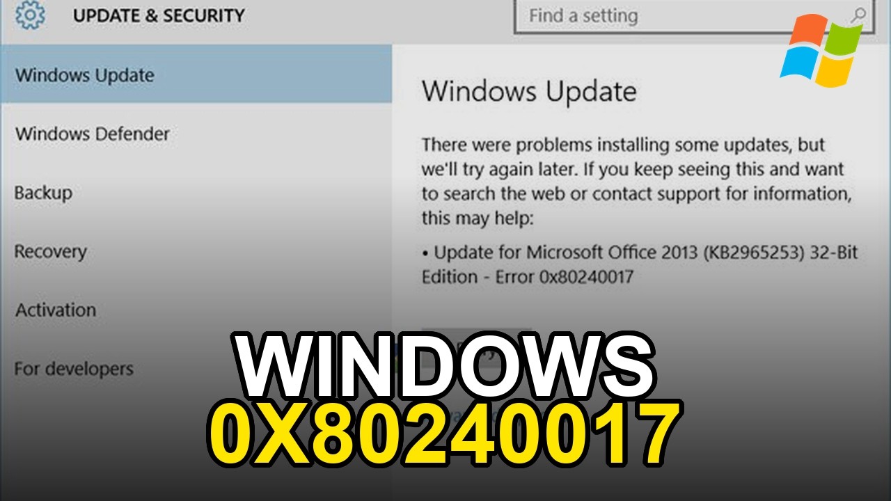 Windows Update Won't Install? Fix - 0x80240017