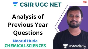 Analysis of previous year questions | Chemical Science | Unacademy Live CSIR UGC NET | Noorul Huda