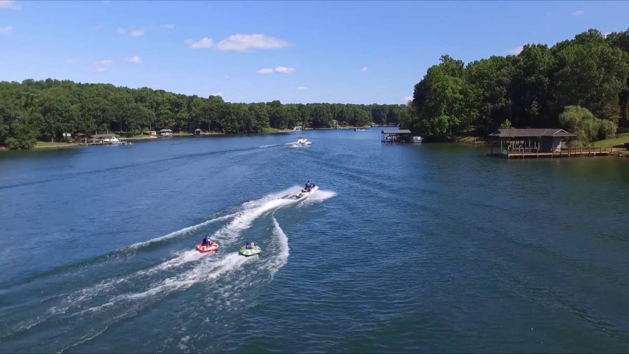 Jet Skiing and Tubing Drone Footage YouTube