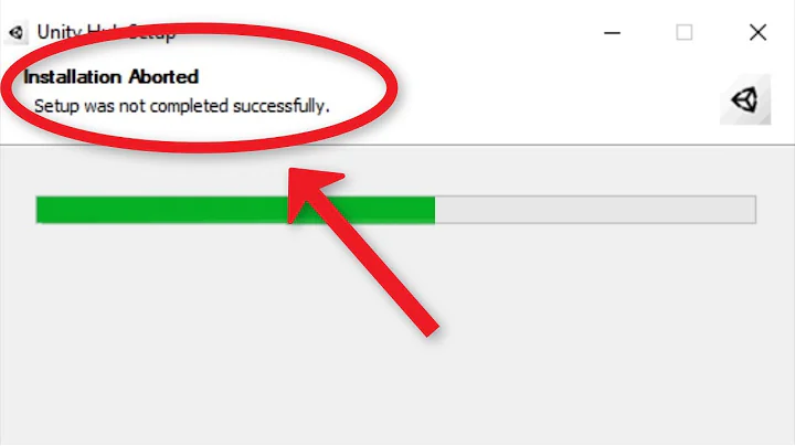 How To Fix Unity Hub - Installation Aborted - Setup Was Not Completed Successfully - Windows 10/8/7