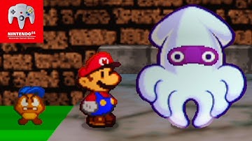 Paper Mario Switch Online N64 - 100% Walkthrough Part 9 No Commentary Gameplay - Blooper Boss Fight