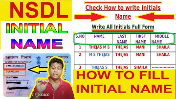 how to fill initials in pan card application/ pan card short name fill kaise kare