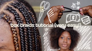 How to do Box Braids on Yourself! Beginner Friendly *Detailed* Flat Box Braids with Small Knots.