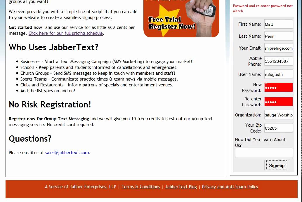 New User Registration