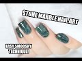 How To: Easy Aventurine Stone Marble Nail Art - Smooshy Stamping Technique || Marine Loves Polish