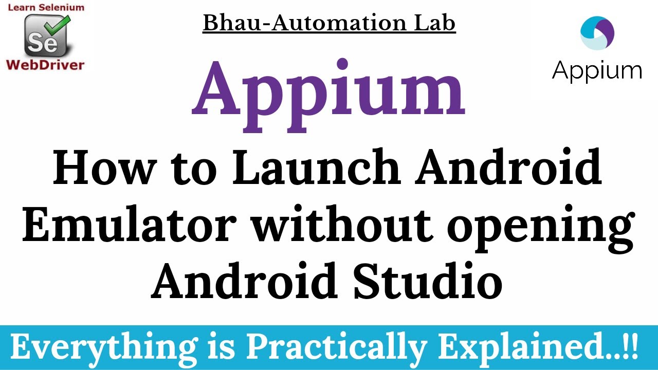 How to Launch Android Emulator Without Opening Android Studio | appium| cmd  command line| batch file - YouTube