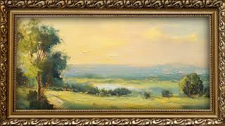 4K TV Art: Vintage Summer Landscape with Gold Frame | 2 Hour Screensaver screenshot 3