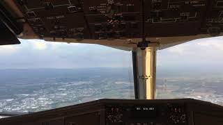 ATR-43F Cockpit Approach &amp; Landing GIRONA-Costa Brava Airport SPAIN