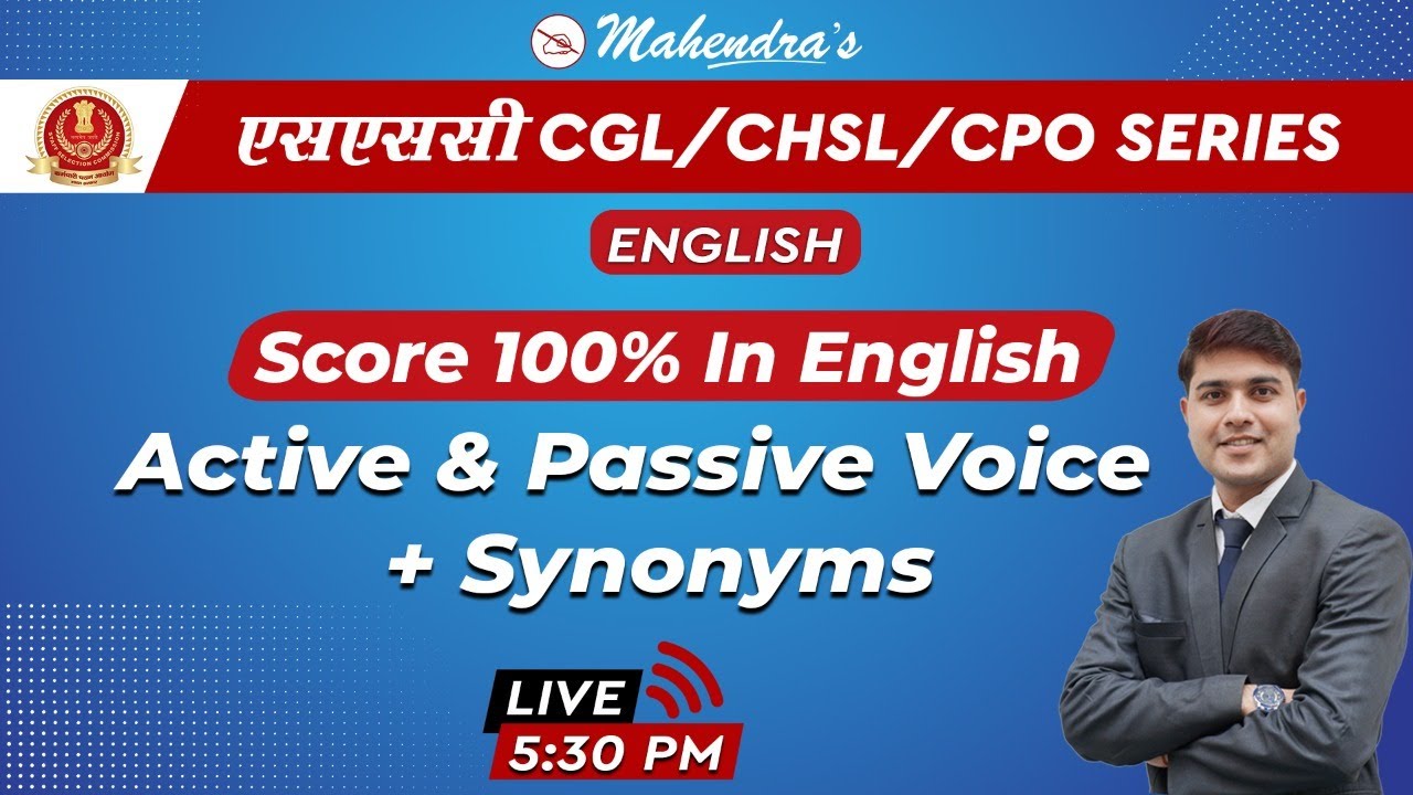 SSC CGL/CHSL/CPO SERIES English Active & Passive Voice Synonyms