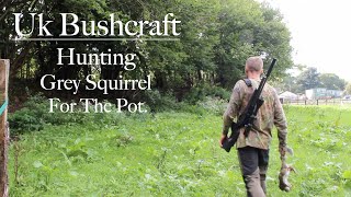 Air rifle UK Bushcraft Hunting Grey Squirrels for food.