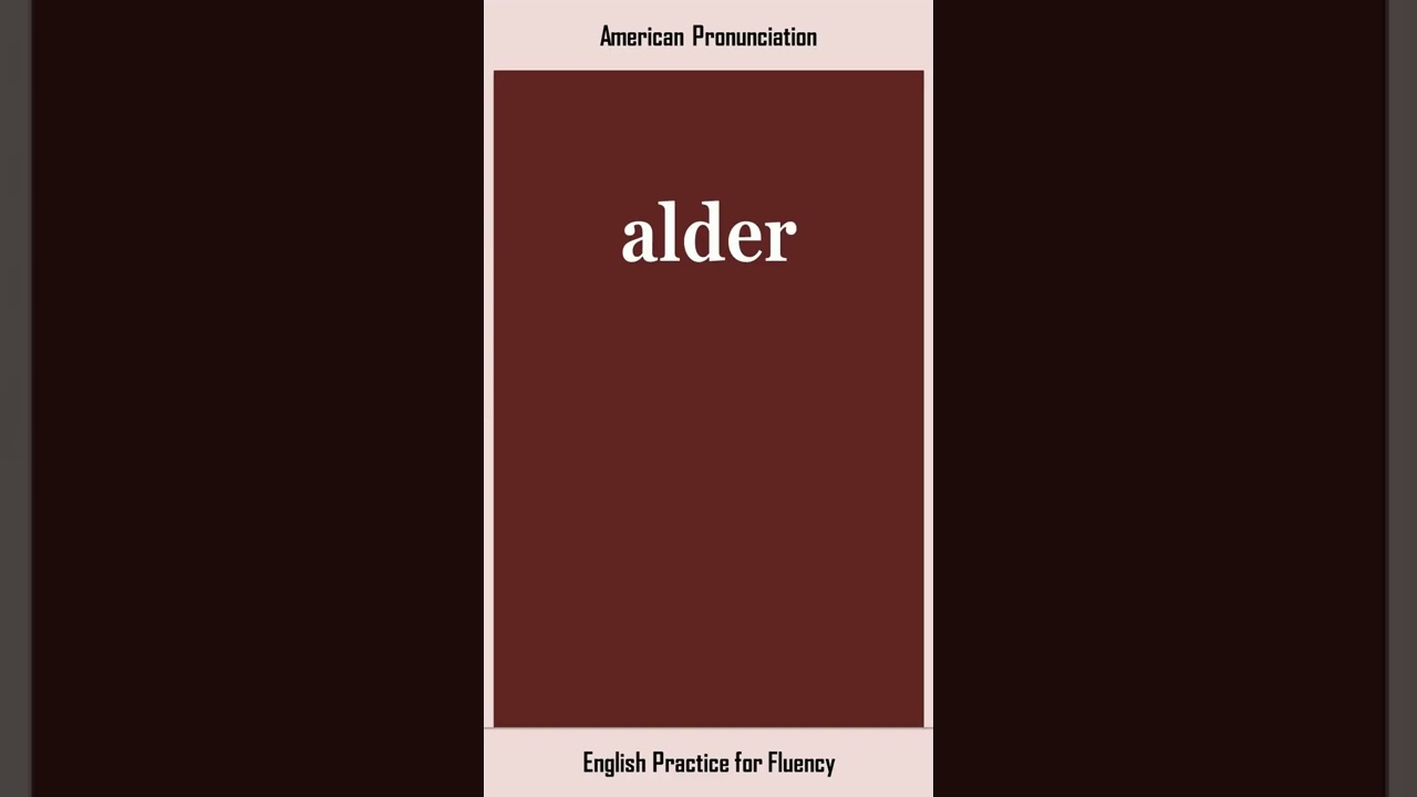 Alder How To Say Or Pronounce ALDER In American British English 