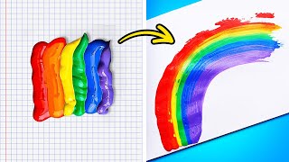 Artesanato colorido de volta às aulas e truques escolares inteligentes