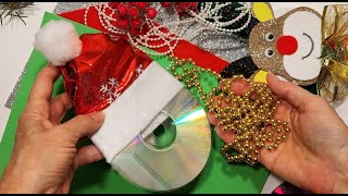 5 ИДЕЙ поделок НА НОВЫЙ ГОД из CD ДИСКОВ своими руками.подарки.новогодние украшение декор дома.елки.