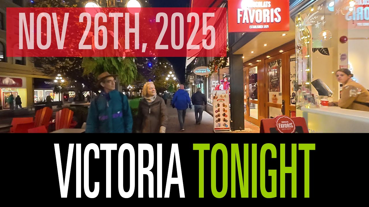 Walking Tour Victoria BC [4K] DJI Action 6 - Johnson Street Bridge to James Bay - November 26th 2025