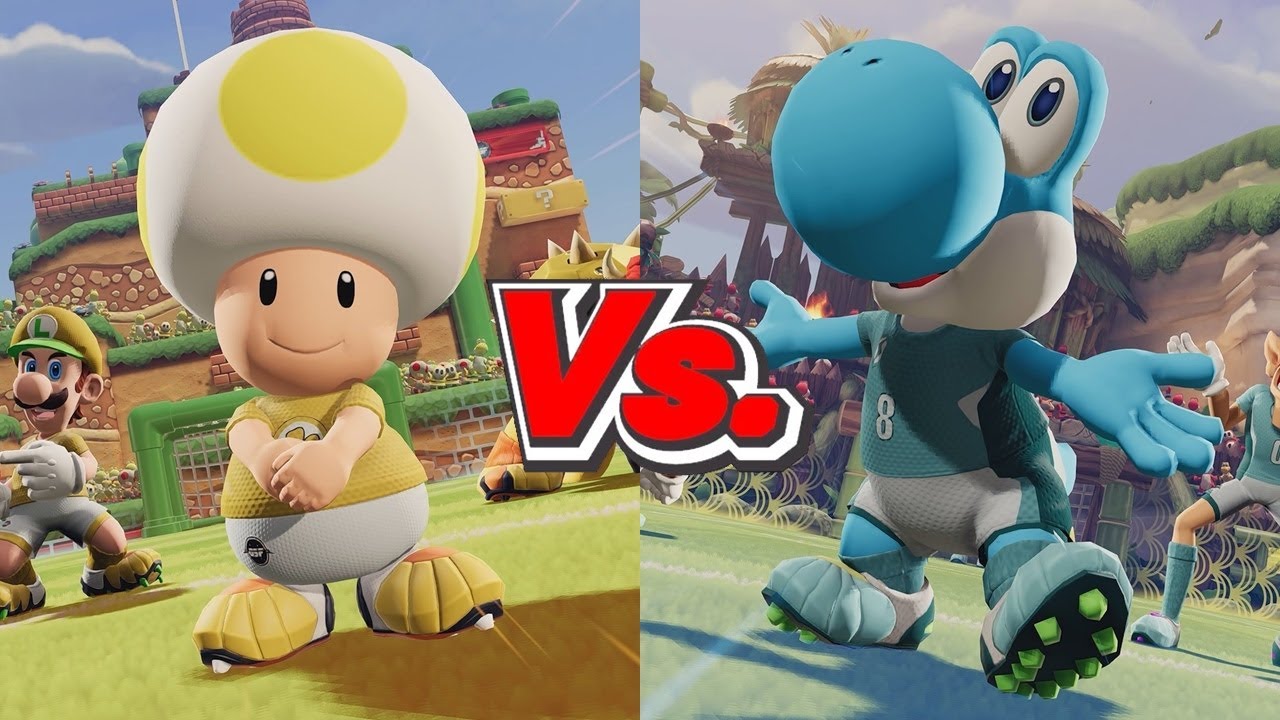 Mario Strikers Battle League - Toad (Charms) Vs. Yoshi (Bolts)