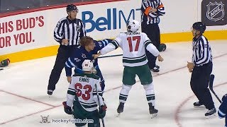 Marcus Foligno vs Brendan Lemieux Sep 18, 2017