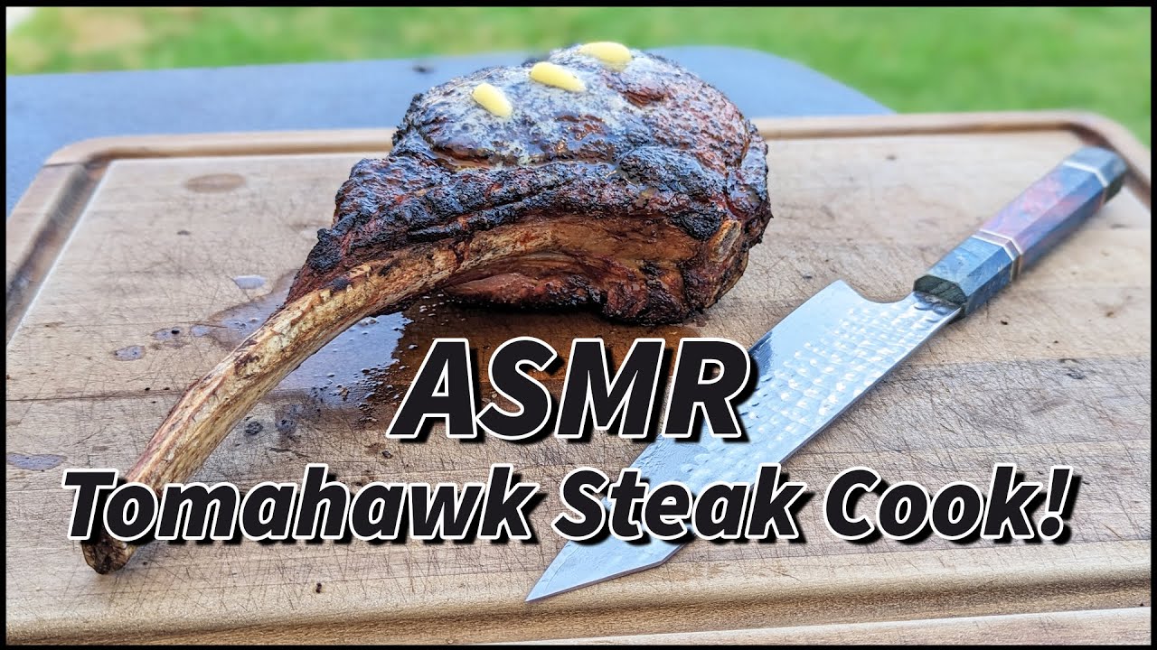 ASMR Tomahawk Steak Cook on a er Kettle YouTube