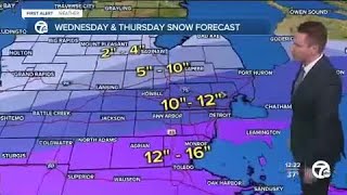 Metro Detroit Forecast: Winter Storm Warning starting 4 a.m. Wednesday
