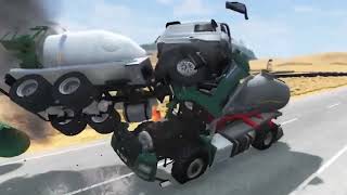 tabrakan hebat mobil truk - Beamng 4 Crash