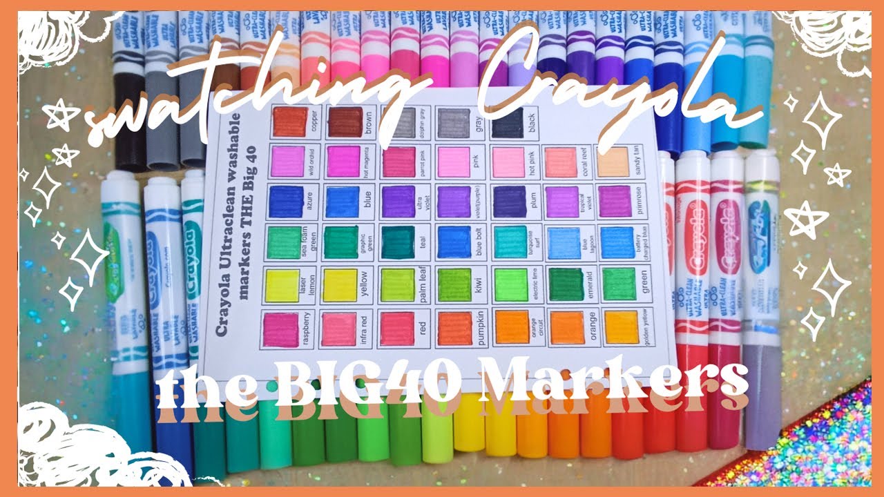 Unboxing my Crayola The Big 40 Washable Markers (with Swatches