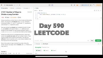 Day 590: LeetCode Problem 2147. Number of Ways to Divide a Long Corridor - Swift
