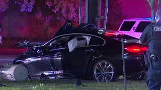 Driver arrested, passenger trapped inside vehicle after crashing out during high-speed chase in ...