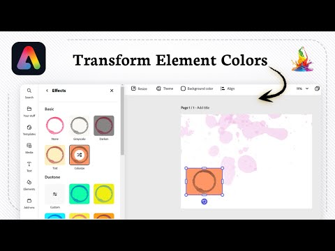 How to change element color in Adobe Express (Creative Hue)