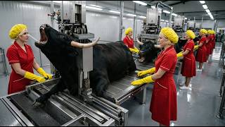 Inside Grey Brahman Bull Processing Factory | White Horn & Premium Hide Luxury Products