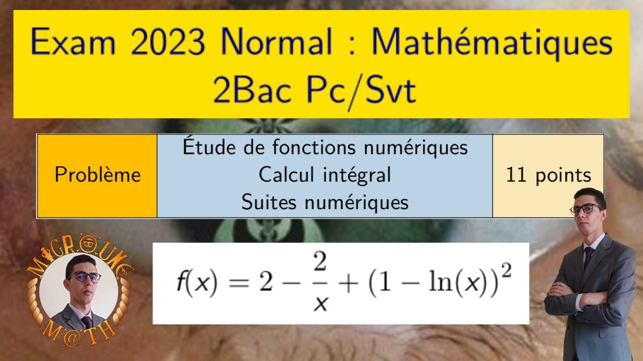 Fonctions Logarithmes 2bac — Exam 2023 Normale — Fonctions Logarithmes — 2 Bac Pc/Svt