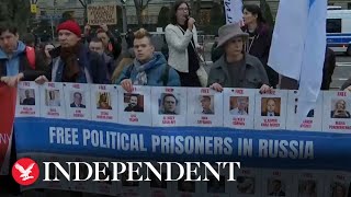 Live: Alexei Navalny protest held in Berlin after death