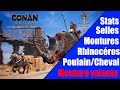 Conan exiles tout savoir sur les montures  chevalrhino et monture volantemagique