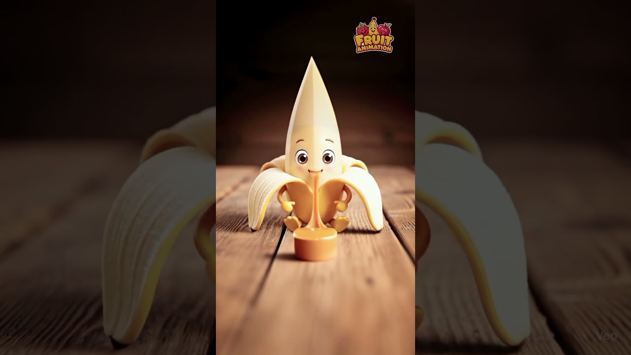 🍌🍯 ASMR Banana Eats Caramel Candy – Turns Into Golden Sticky Sweet! ✨🍬 